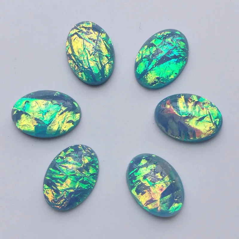 

100 Pieces 13x18mm 110# Oval Resin Stone Cabochon Dome Flat back beads DIY Jewelry Setting Resin Beads