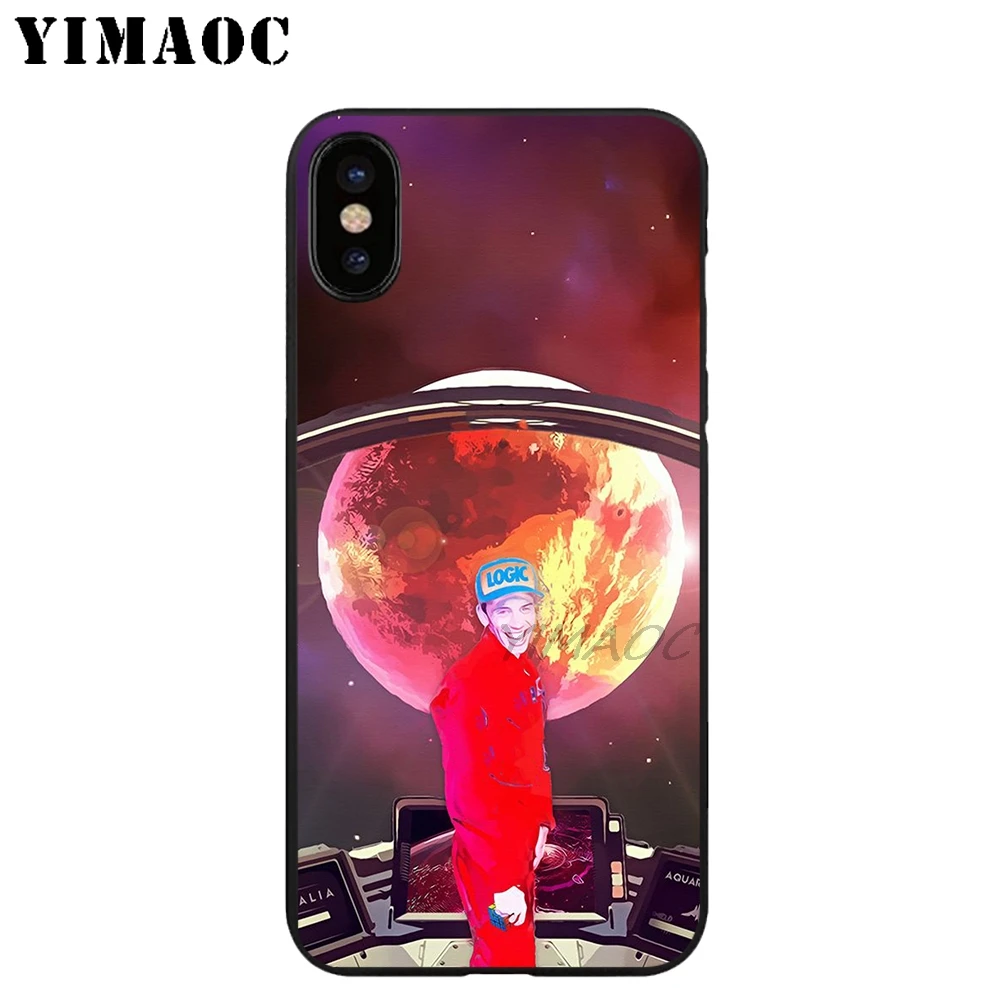 YIMAOC Logic Rapper Soft TPU Black Silicone Case for iPhone X or 10 8 7 6 6S Plus 5 5S SE Xr Xs Max |