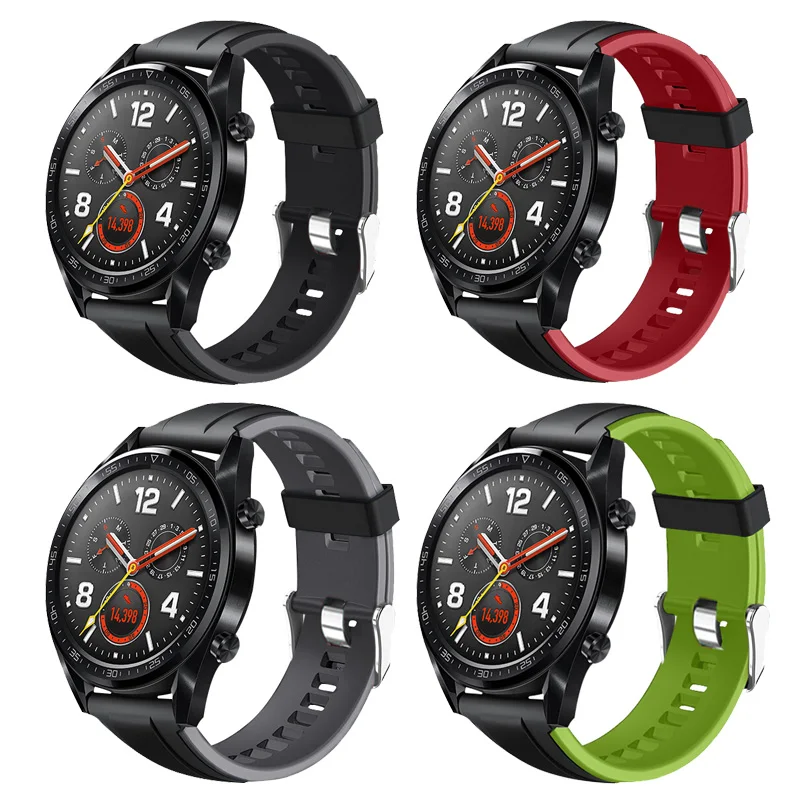 Двухцветный ремешок для наручных часов Huawei Watch GT Active/элегантный спортивный Honor watch