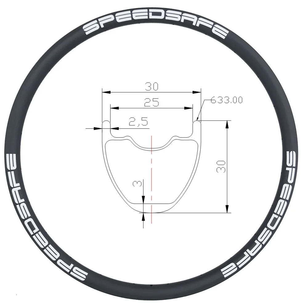 SPEEDSAFE 29er 650B MTB XC 30 мм карбоновая оправа без hookless 27,5 er clincher бескамерная 30 мм Глубокая UD 3K Матовая Глянцевая 24 28 32 отверстия колеса