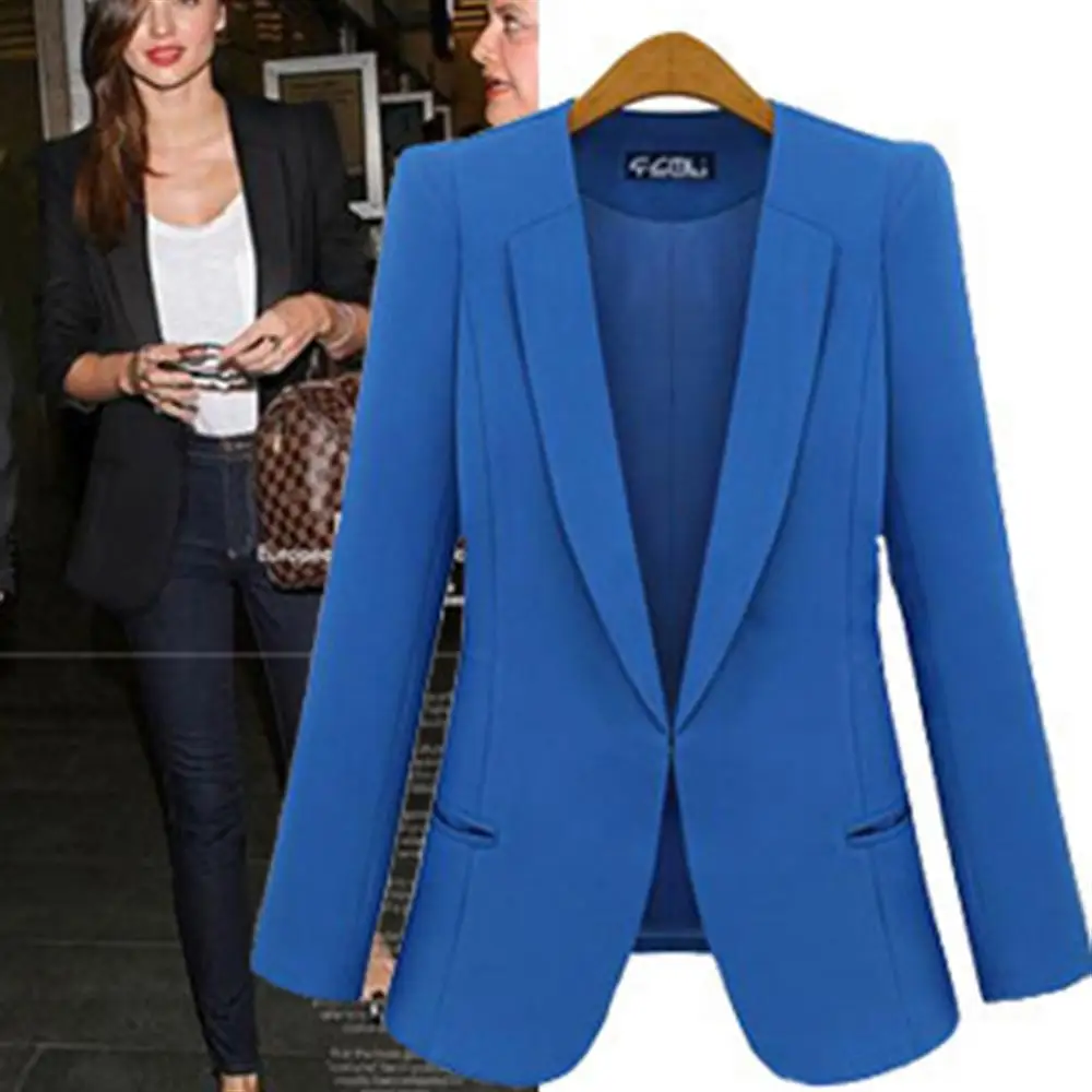 2018 Autumn Fashion Women Notched Blazers Solid Color Slim Waist Female Jacket Coat Office Lady Elegant Ladies Clothing | Женская одежда