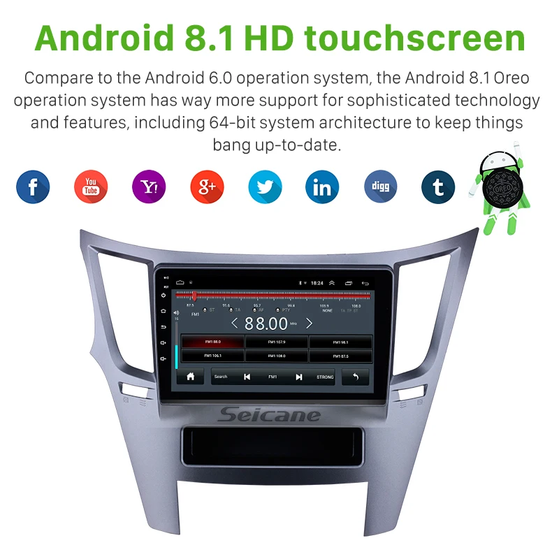 Seicane 9 дюймов Автомобильный радиоприемник с навигацией GPS Android 8 1 для Subaru Outback 2010 2016