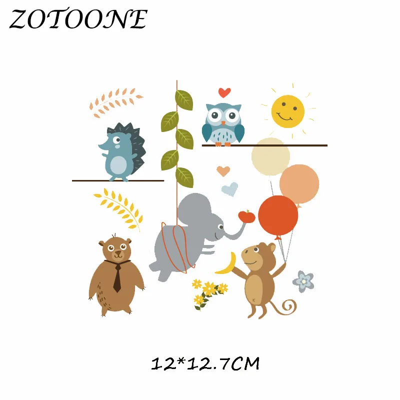 ZOTOONE железные нашивки для одежды сумок Набор нашивок с животными Аппликация из