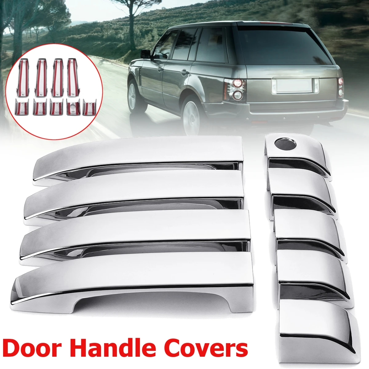 9 шт/набор ABS Хромовая 4 дверные ручки крышки для Range Rover L322 Vogue 2002 2003 2004 2005 2006 2007 2008 2009 2010 2011 2012 2013