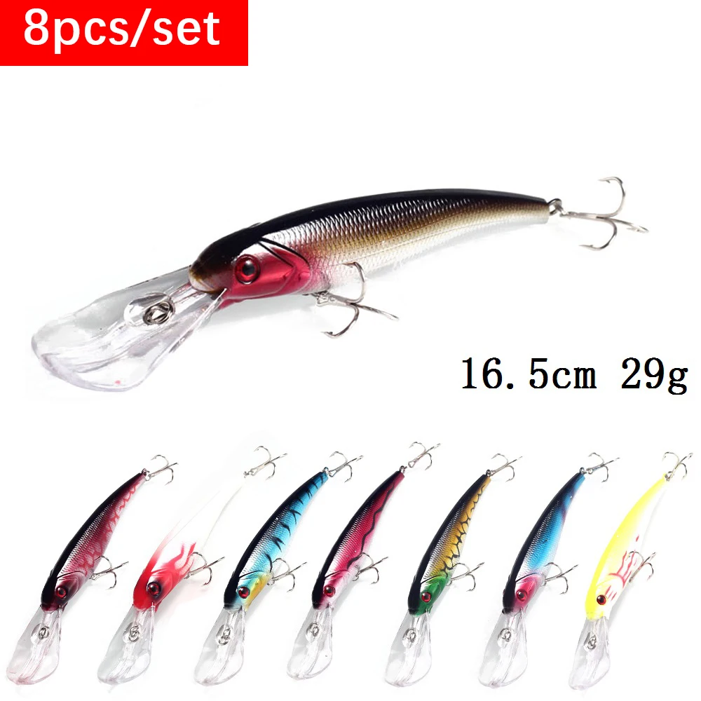 8 шт./компл. гольян воблер наживка Большая искусственная приманка жесткая