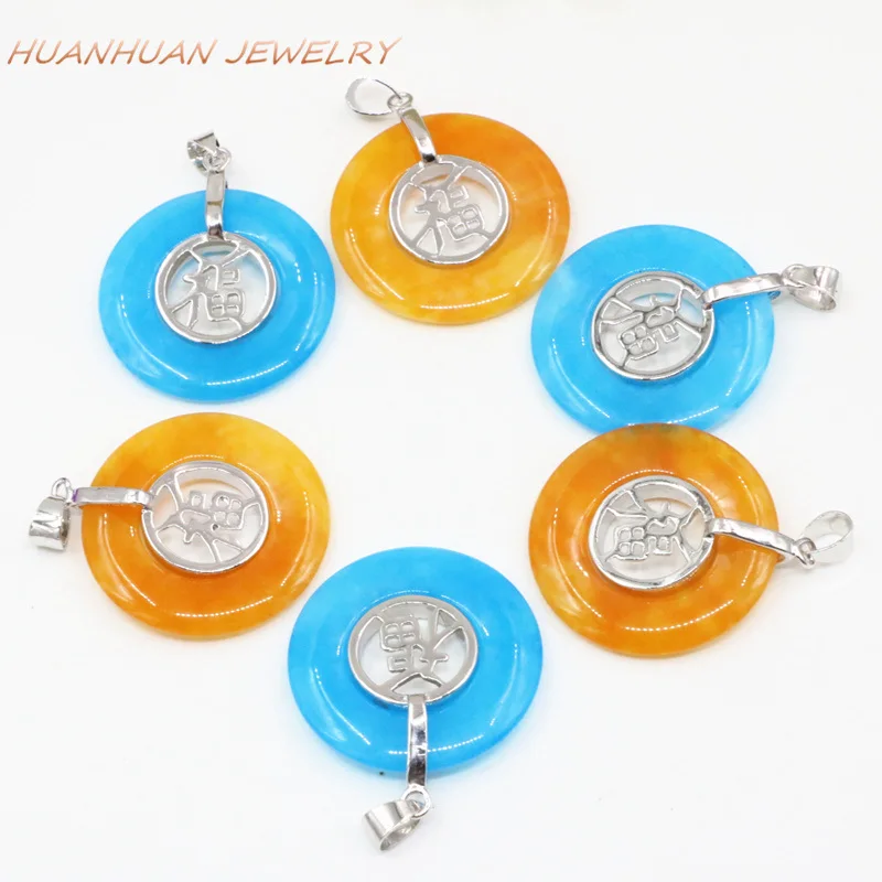 

30 мм подвеска на шею из нержавеющей стали для женщин из натурального камня нефрит религиозная молитва ожерелье с подвеской цепочкой Lucky вид...