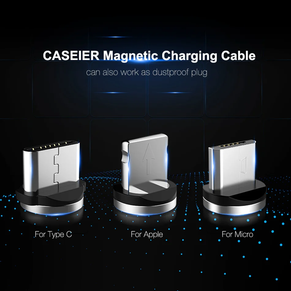 CASEIER Магнитный Micro USB кабель Typs C подходит для iPhone 7 8X XR Plus быстрое зарядное устройство магнитный кабель для samsung huawei мобильный телефон