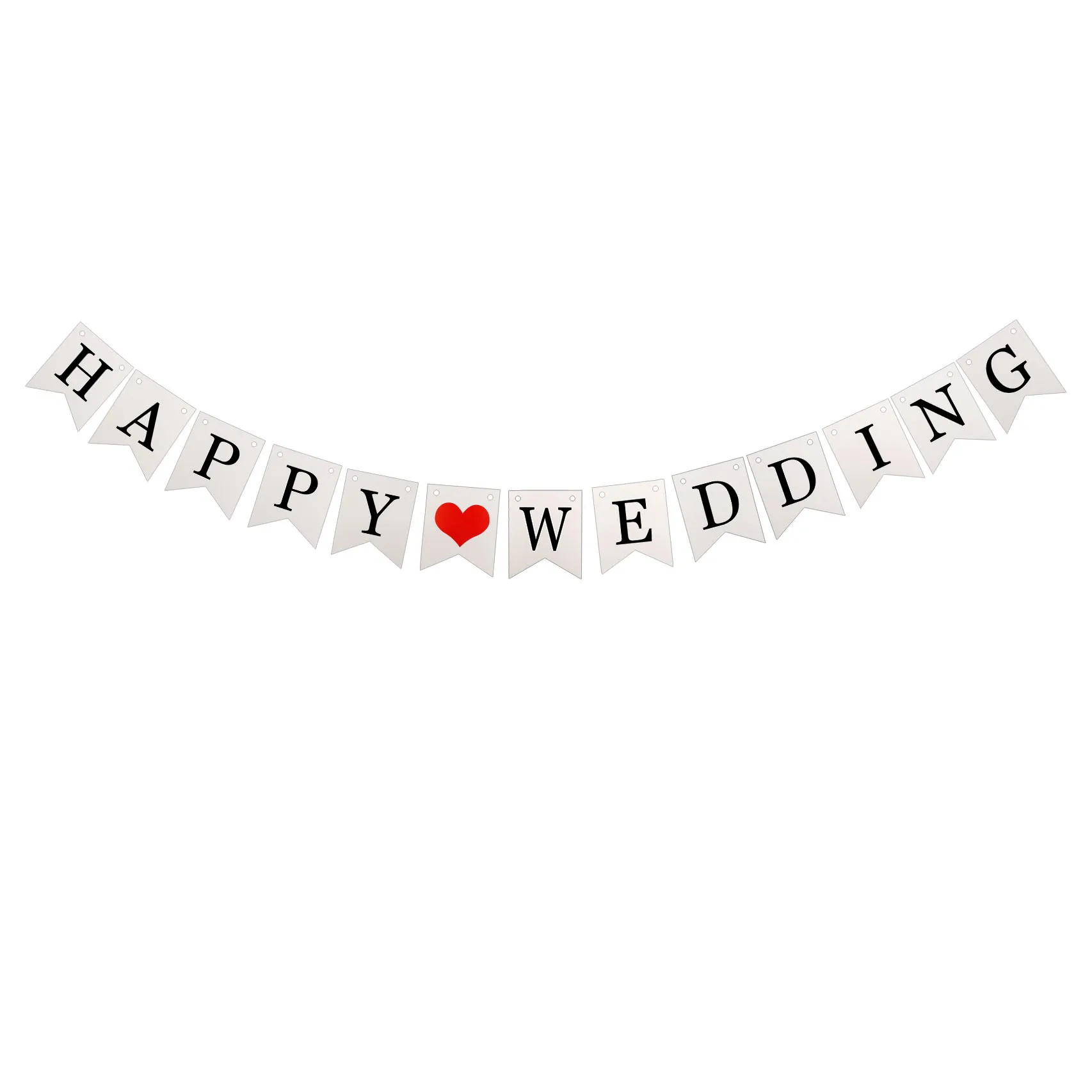 happy wedding Lincaier, белые, свадебные, для украшения автомобиля, вечерние, бумажные, баннеры, домашний декор, гирлянда, поставки, сердце, материал - Цвет: happy wedding