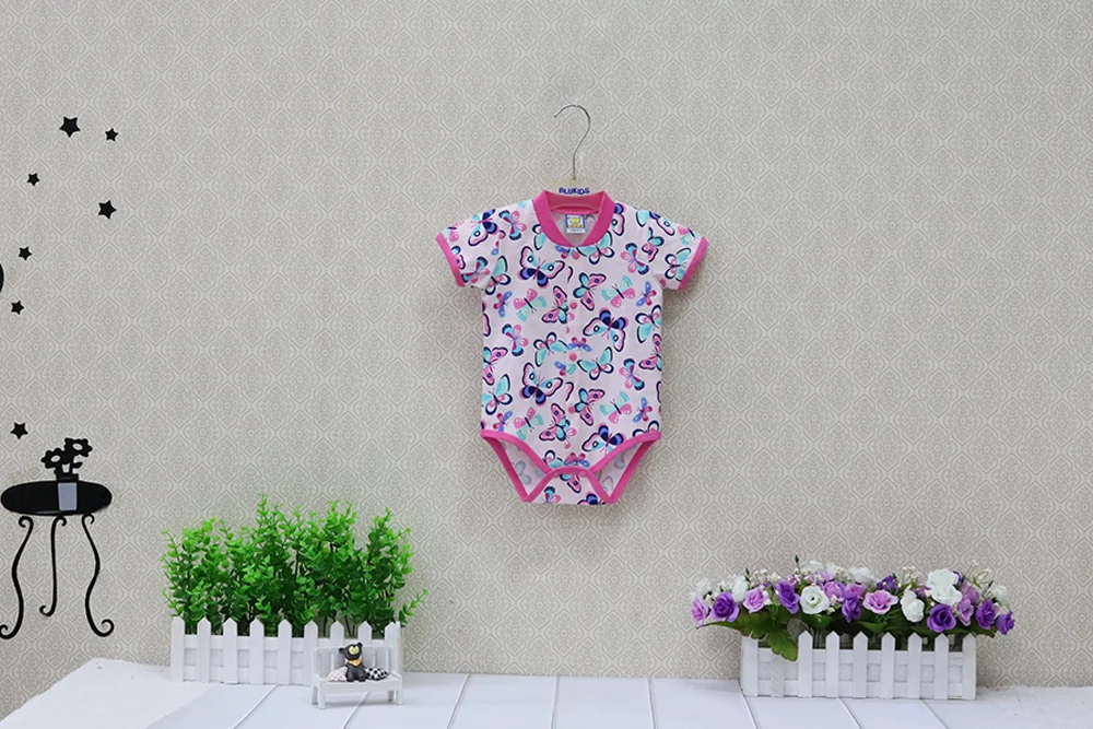 Little Q/Летние Боди для новорожденных, детская одежда с короткими рукавами и круглым вырезом, 2 шт./Партия Костюмы на пуговицах, одежда из чистого хлопка