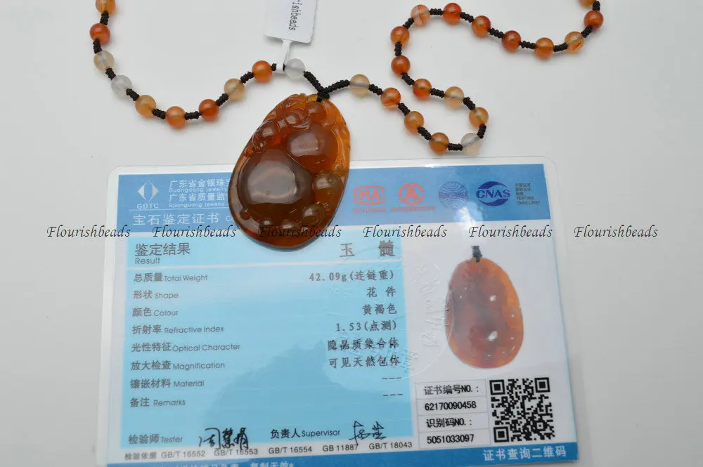 

Natural Red Chalcedony Agate Carved Calabash Stone Pendant Round Beads Chains Necklace Fashion Woman Party Jewelry