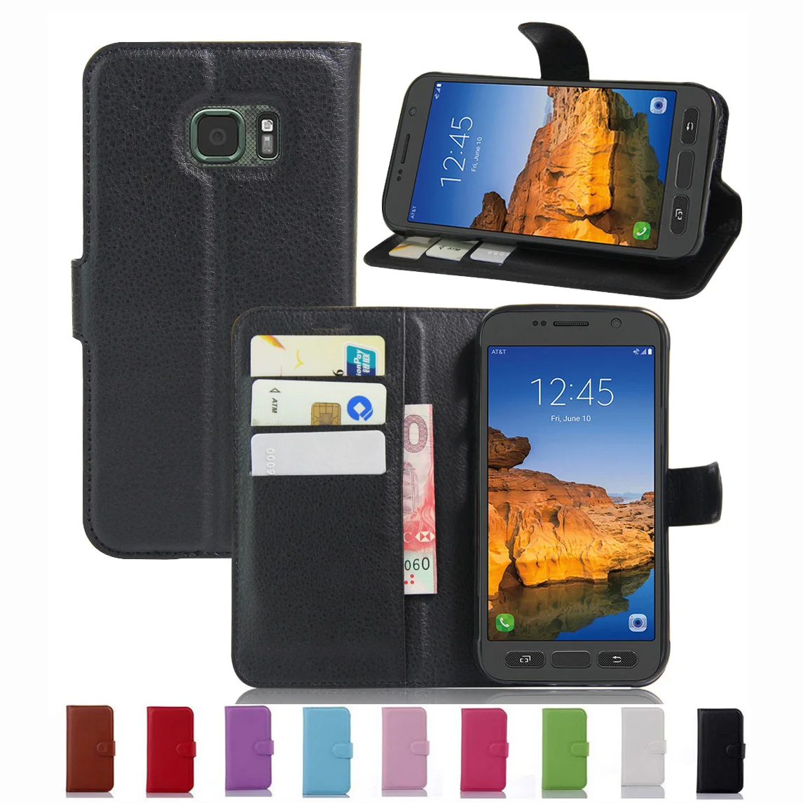 Кошелек чехол для Samsung Galaxy S7 Active S7Active искусственная кожа Kickstand Tup Назад Shell Розовый