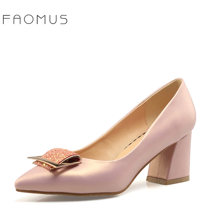 Faomus Fashion со стразами женские туфли с зауженным носком OL пригородных Shoes в