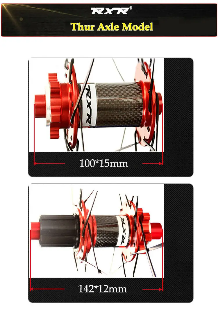 RXR 7-11Speed через ось/QR MTB колеса 26/27. 5/2" карбоновая ступица горный велосипед вилсет под дисковый тормоз 5 подшипников велосипедные колеса