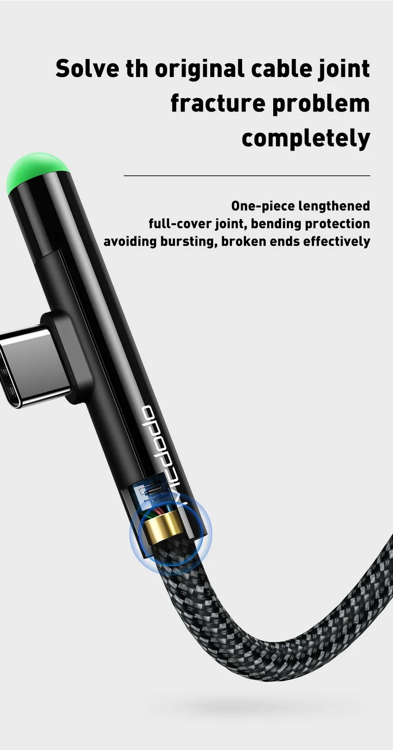 MCDODO Быстрая зарядка usb type C кабель для samsung S10 S9 Plus Note 9 Xiaomi OnePlus кабель для зарядного устройства USB C Дата-кабель для мобильного телефона
