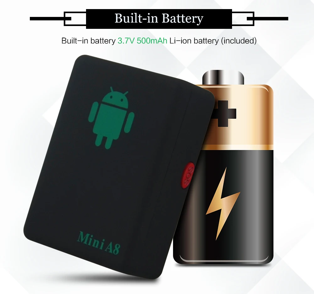 Мини трекер A8 GSM GPRS LBS с бесплатным приложением|GPS-трекеры| |