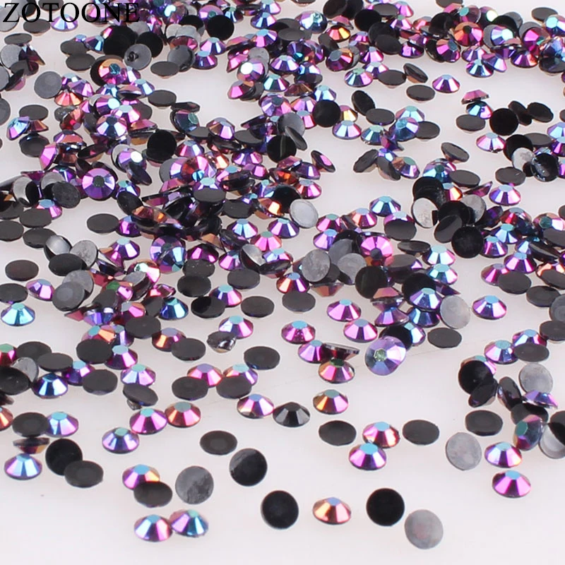 ABPurple ZOTOONE Стразы для нейл-арта 1000 шт 3-5 мм Размер Фиолетовое Стекло с плоской задней стороной Стразы для одежды 3D искусство украшения - Цвет: ABPurple