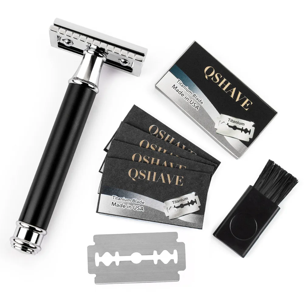 Ручная бритва Qshave для мужчин Классическая Безопасная с двойной ручкой лезвие из