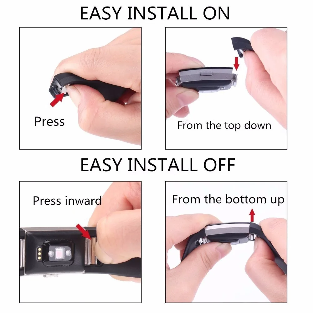 

Coolaxy 3D Straps For Fitbit Charge 2 Band Silicone Replacement Loop Watch Bracelet For Fitbit Charge2 Band Wristband Strap