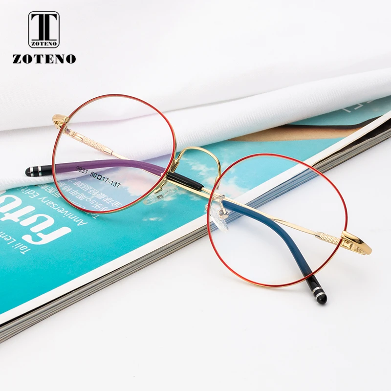 Alloy Eye Glasses Frame Women Gold Round Fake Nerd Clear Computer Reading Myopia Prescription Optical Eyewear #9031 | Аксессуары для