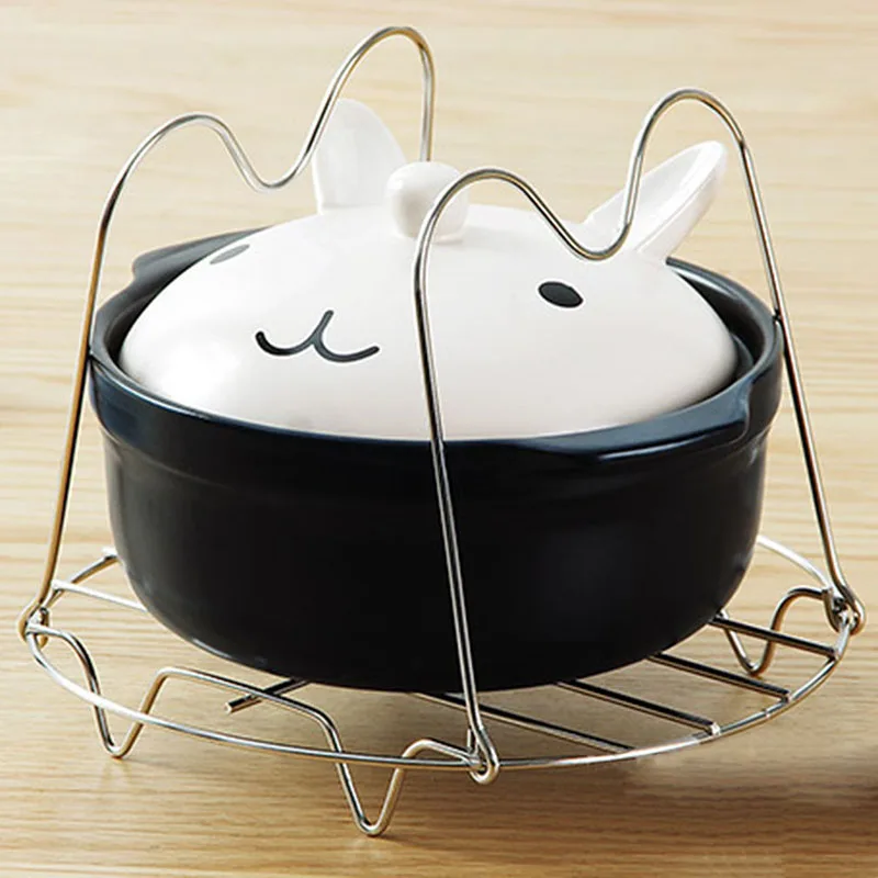 Flexible Stainless Steel Egg Dumplings Steamer Rack Insert Stock Pot Steaming Tray Stand Cooling Cookware Tools | Дом и сад