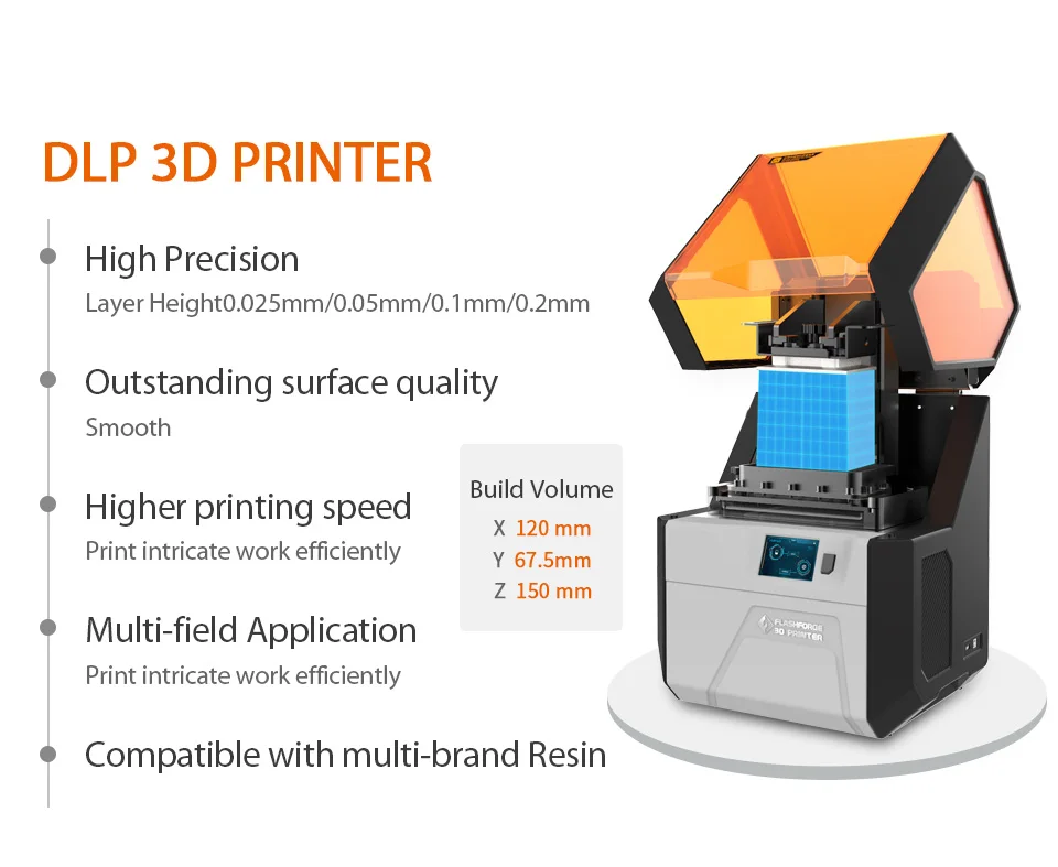 Flashforge Hunter DLP УФ принтер смолы 3d принтер с 500 г серый стандартный смолы бесплатно