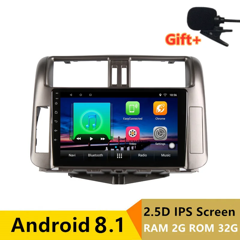 9 &quot2 + 32G 2.5D IPS android 8 1 Автомобильный мультимедийный плеер dvd для Toyota Prado 150 2010 2011 2012