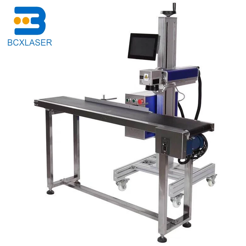 BCX Laser on line CO2 Laser Marking machine for plastic bottle/button/food package marking enlarge