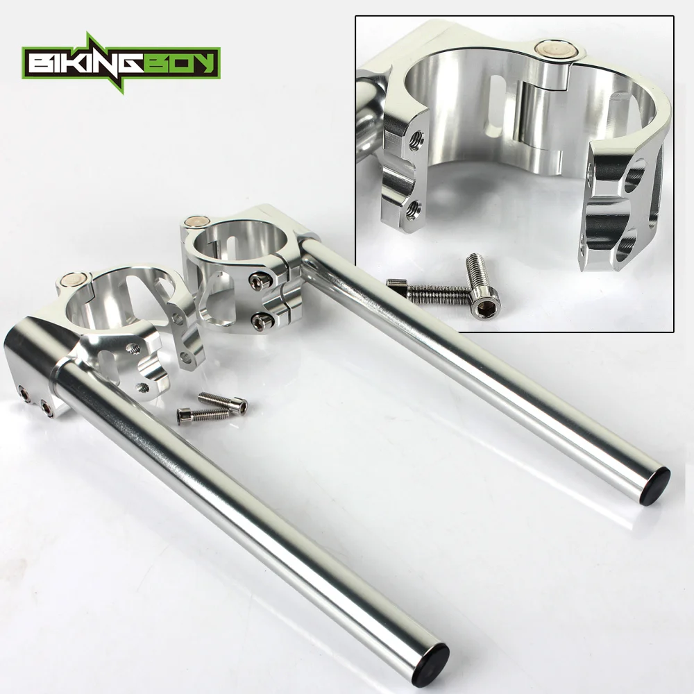 BIKINGBOY 52 мм сплит 7/8 &quotКлип Ons руль для Kawasaki ZX7R Ninja 91 92 93 94 95 96 97 98 99 00 01 02 03 2004 ZX9R 1994