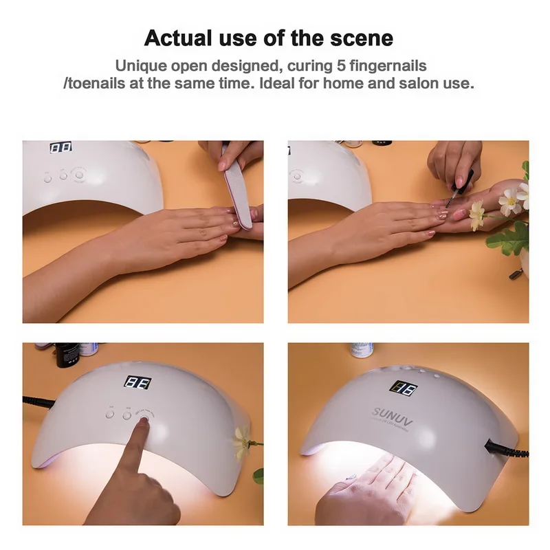 48W Nails Dryer SUNUV LED UV Lamps Gel Polish Manicure Machines For All Lamp With Digital Display Infrared Sensor Timer | Красота и