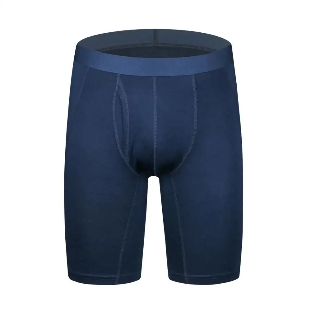 K0322 Dark Blue Новые эластичные повседневные Длинные боксеры мужские большие трусы боксеры мужские мягкие хлопковые трусы боксеры мужские сексуальные трусы - Цвет: K0322 Dark Blue