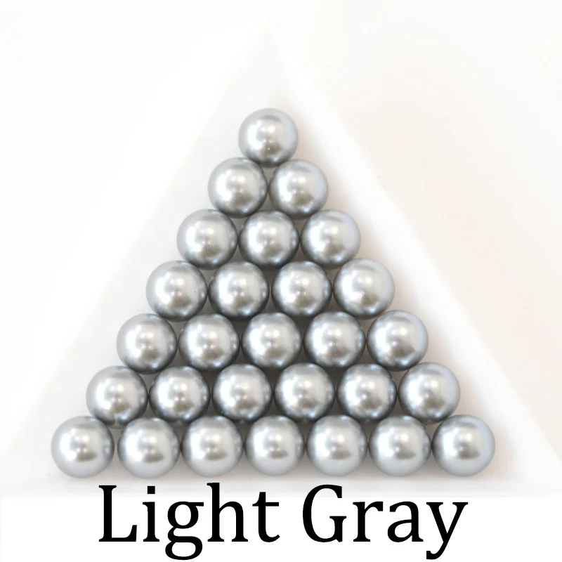 Light Gray Без отверстий Белый Черный ABS Имитация Жемчуга Свободные жемчужные бусины для DIY одежды одежда обувь бисер аксессуары для изготовления ювелирных изделий - Цвет: Light Gray