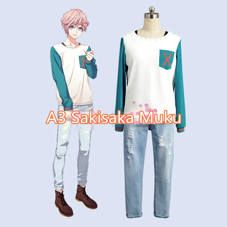 

Anime! A3 Sakisaka Muku Uniform Cosplay Costume Unisex Knitting Shirt Inner Clothing Daily Clothes Free Shipping