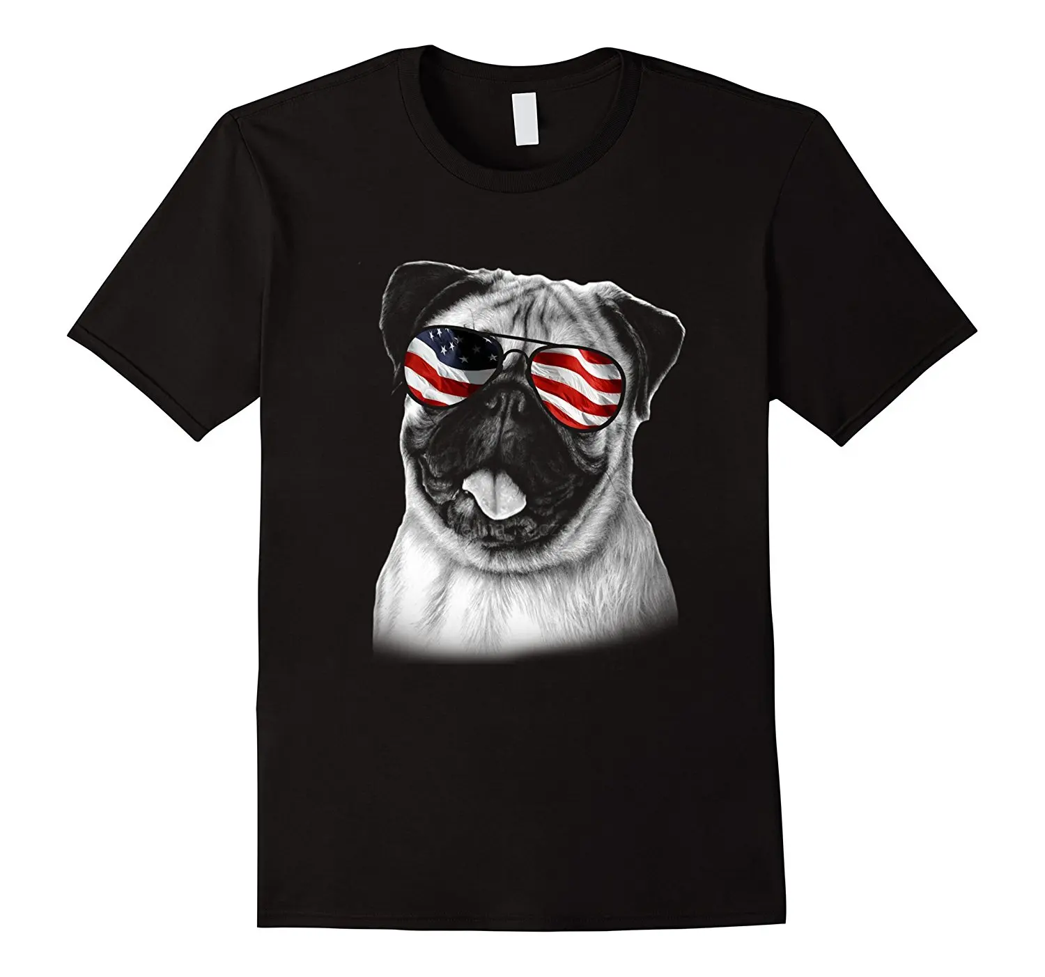 GILDAN Забавный Мопс американский флаг Собака Футболка 4 июля патриотическая|t-shirt