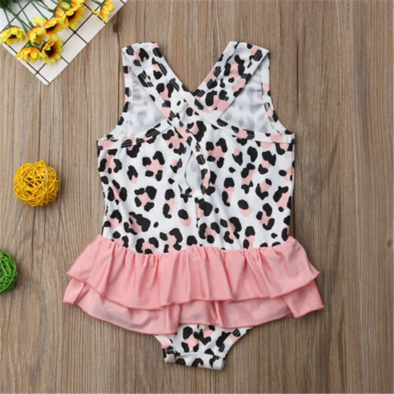 Боди для маленьких девочек с леопардовым принтом без рукавов пестрый купальник
