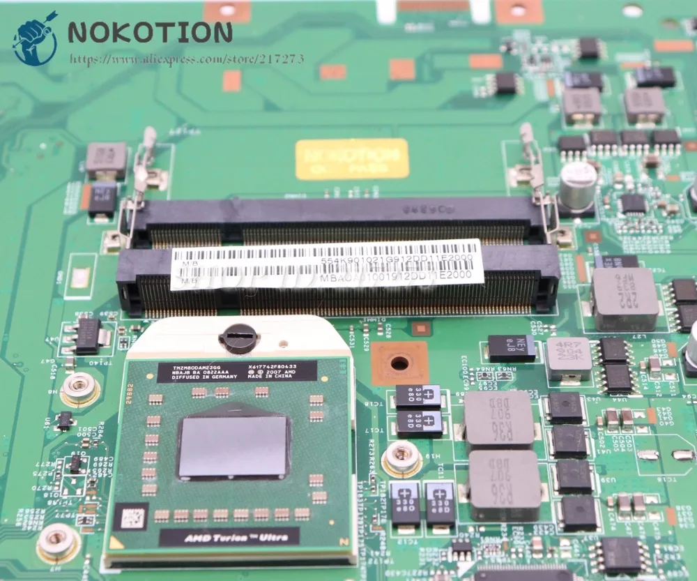 Материнская плата NOKOTION MBAUA01001 MB.AUA01.001 для ноутбука Acer aspire 5535 5235 48.4K901.021 Socket S1 DDR2