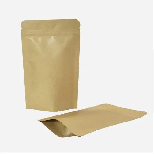 5 шт 18*26 см стоьте вверх крафт бумаги Ziplock пакеты для упаковки кофе упаковывая