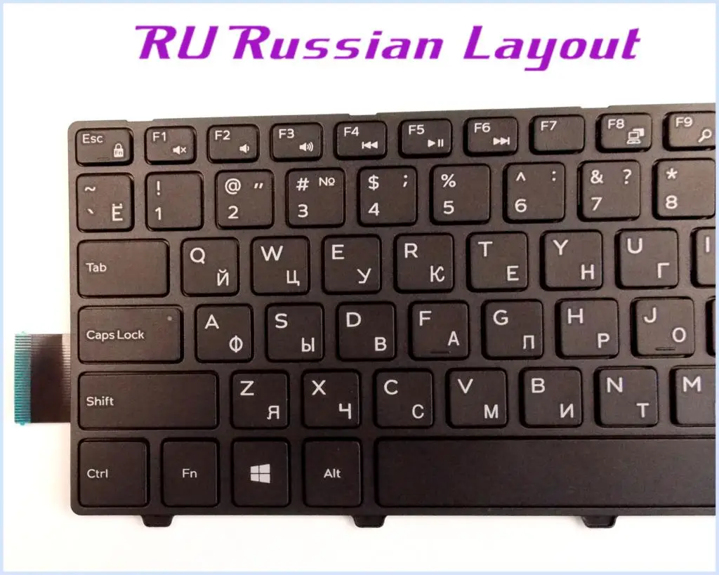 Русская раскладка клавиатуры для ноутбука Dell Inspiron 14-5000 серии 5447 5448 5458/ноутбук без