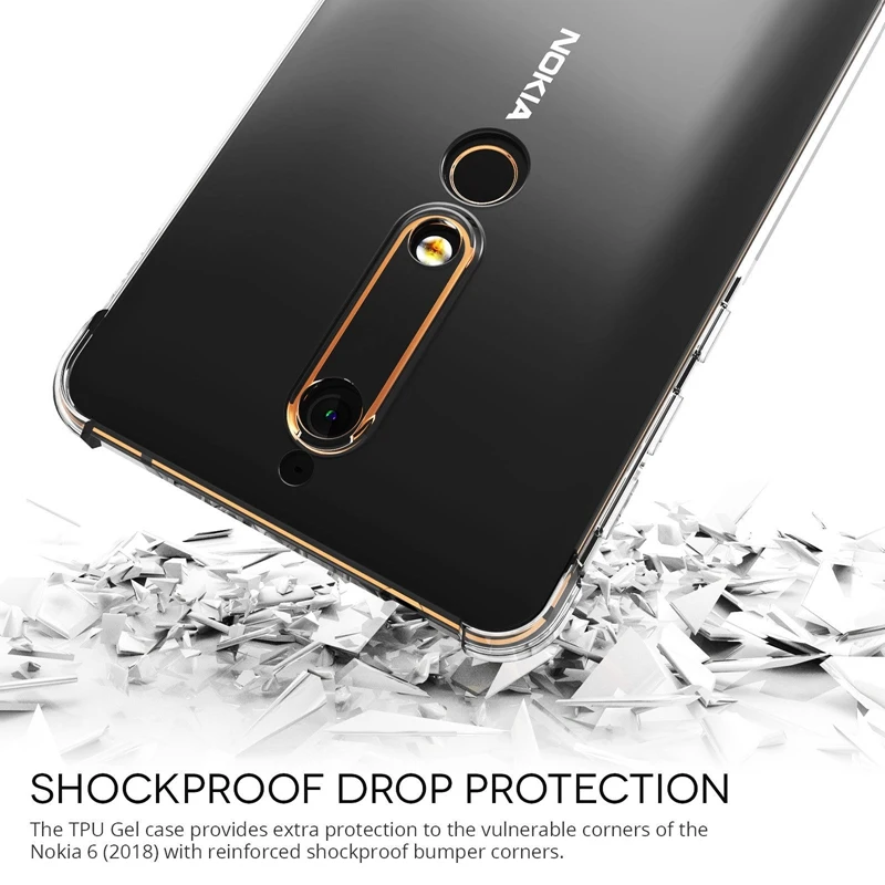 Противоударный прозрачный чехол UPaitou для Nokia 6 2018 1 мягкий из ТПУ TA-1068