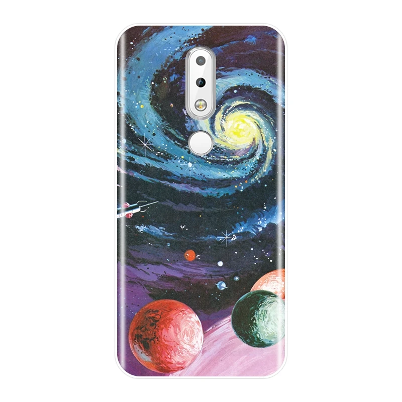 Задняя крышка для Nokia 7 1 6 5 3 2 мягкий силиконовый художественный Космос Звезда