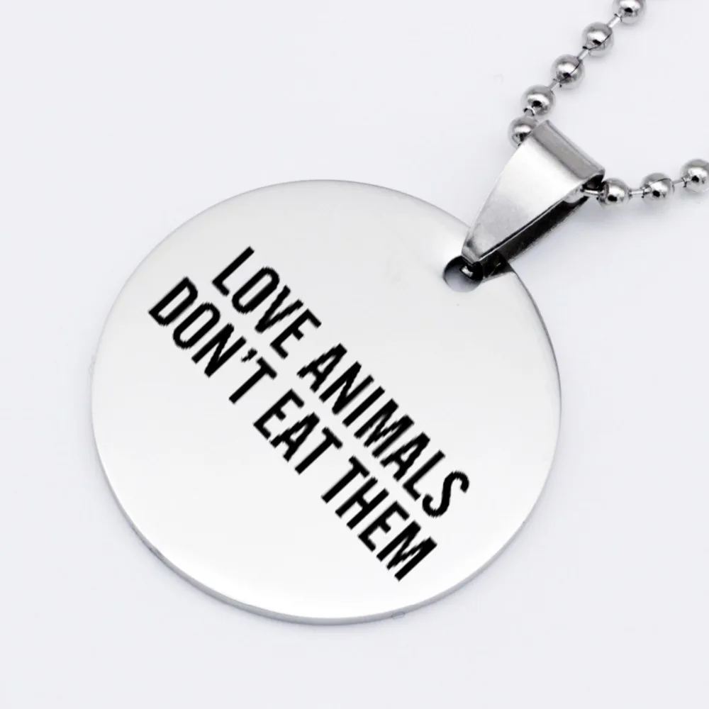 Новое поступление колье с круглой надписью брелок Love Don't Eat допускается Прямая