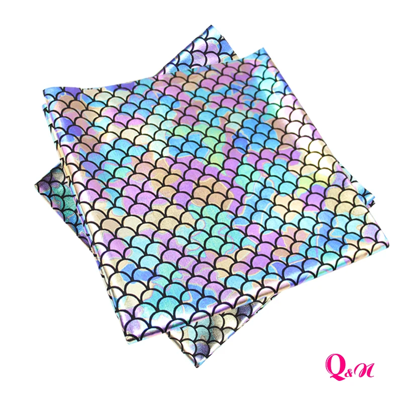 Q&ampN 50*145 cm Fish scales Synthetic Hologram Spandex fabric for Sewing DIY Craft Decorative Garment Knot Bow Bags | Дом и сад