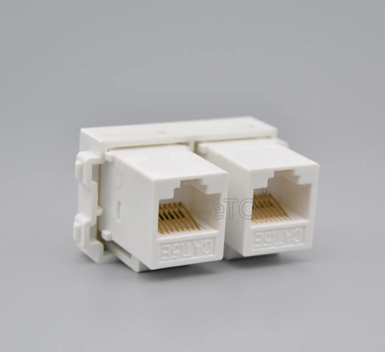 Сетевой модуль SeTo 128 Type Double RJ45 Cat5e сетевой Keystone для розетки настенной