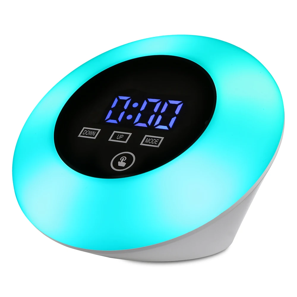 Светодиодные RGB часы сенсорный экран Повтор сигнала дисплей температуры