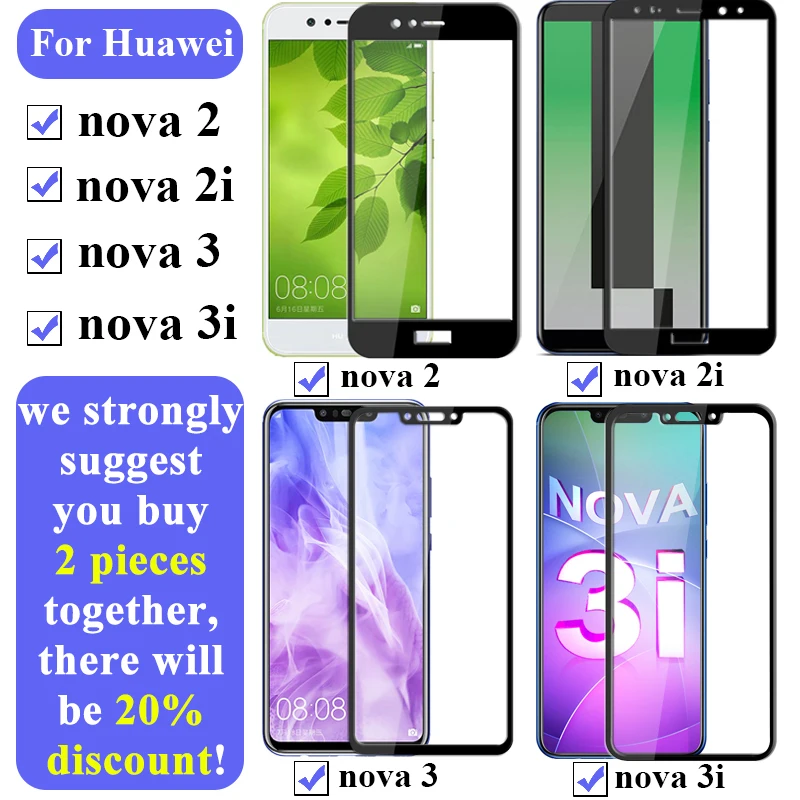 Полное покрытие для huawei Nova 3i закаленное стекло Nova3 3 протектор экрана Hauwei Nove 2 2i Защитная Броня Huavei Novo i3 i2 Nova3i