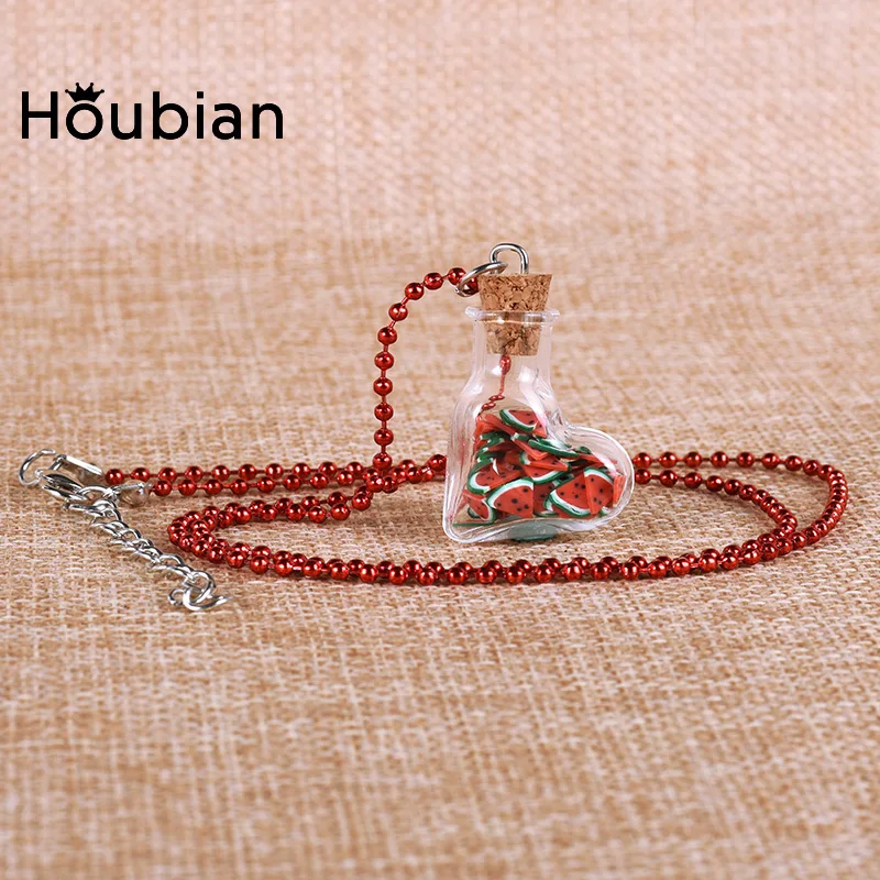 2017 креативное фруктовое ожерелье Хрустальное стекло в форме сердца бутылки