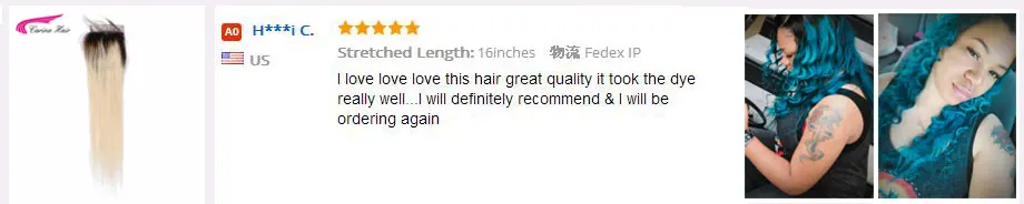 Carina Hair 1b/613 13*4 Кружева лобовое закрытие черные корни отбеленные узлы натуральные волосы бразильские Remy человеческие прямые волосы