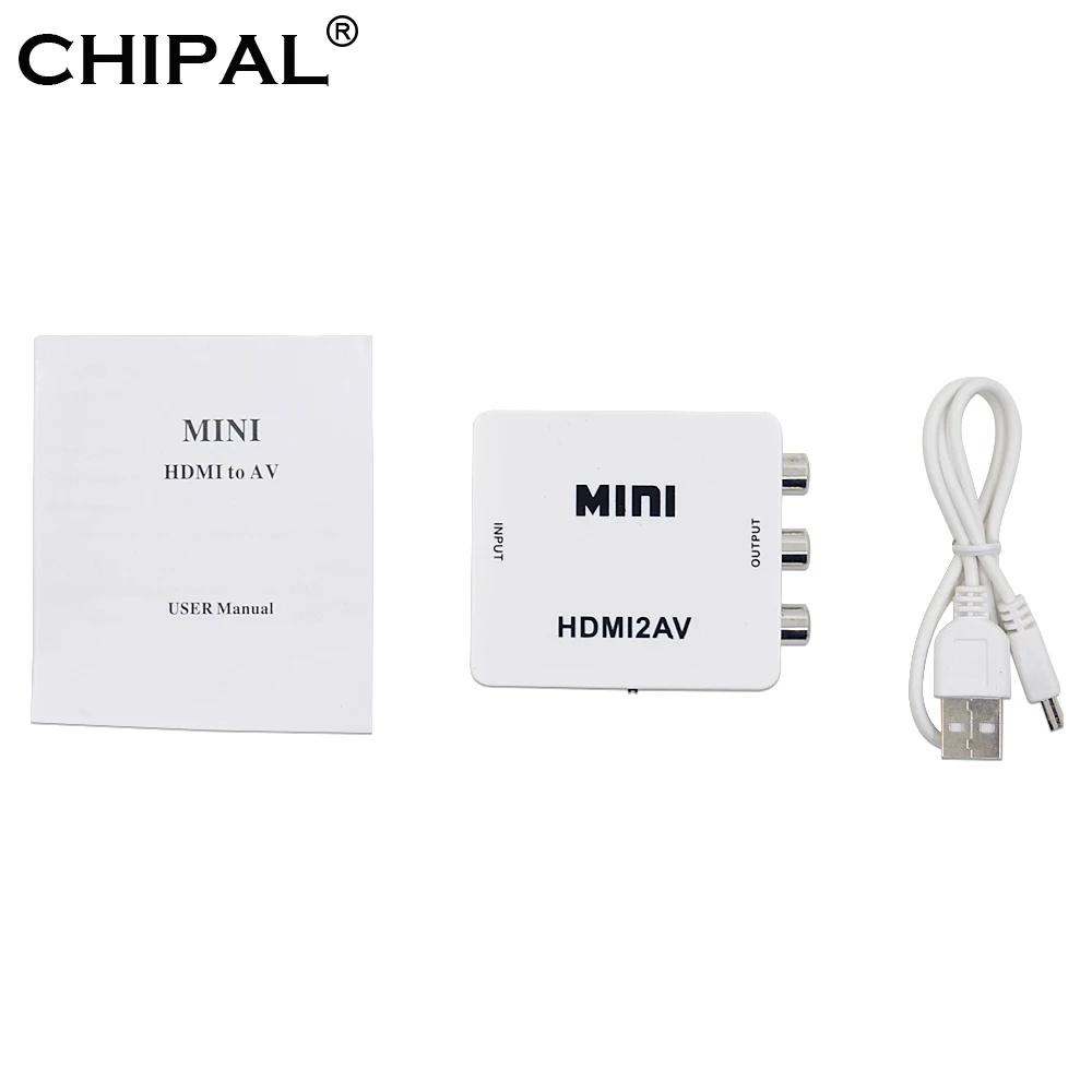 Преобразователь CHIPAL 1080P 1080I для HDMI2AV мини-HD аудио видео бокс HDMI в AV RCA CVBS L/R адаптер с