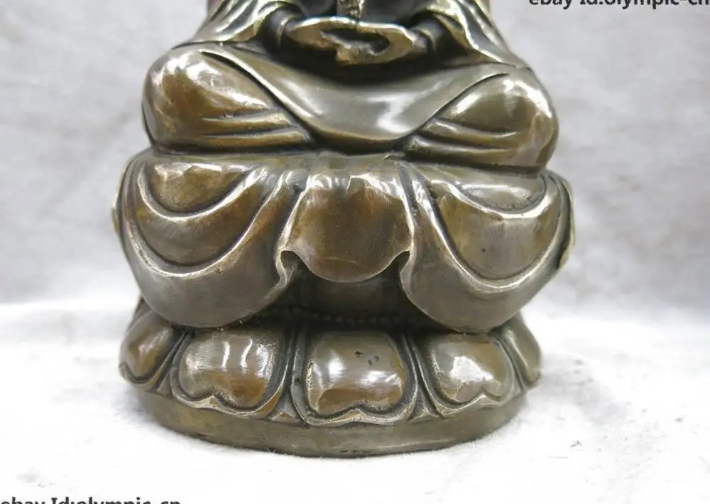 9 &quotвырезанная латунная фигурка из Китая медь буддизм Kwan yin скульптура Будды