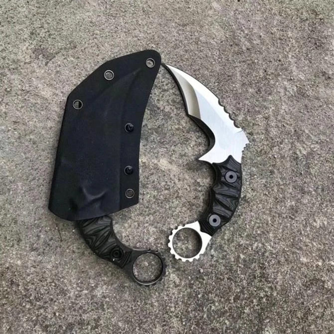 NewG10 ручка karambit 60HRC камень мыть k оболочка тактический AUS8 лезвие EDC инструмент