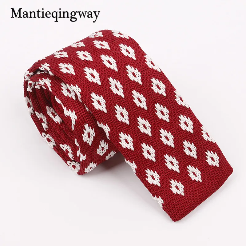 Mantieqingway узкие Вязаные Галстуки для мужчин узкий вязаный мужской полосатый